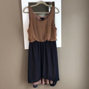 Navy and beige dress